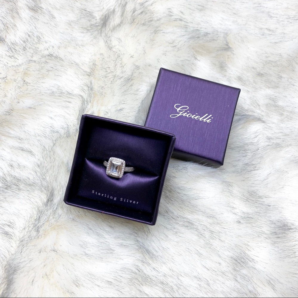 Gioielli sterling silver emerald cut ring 8